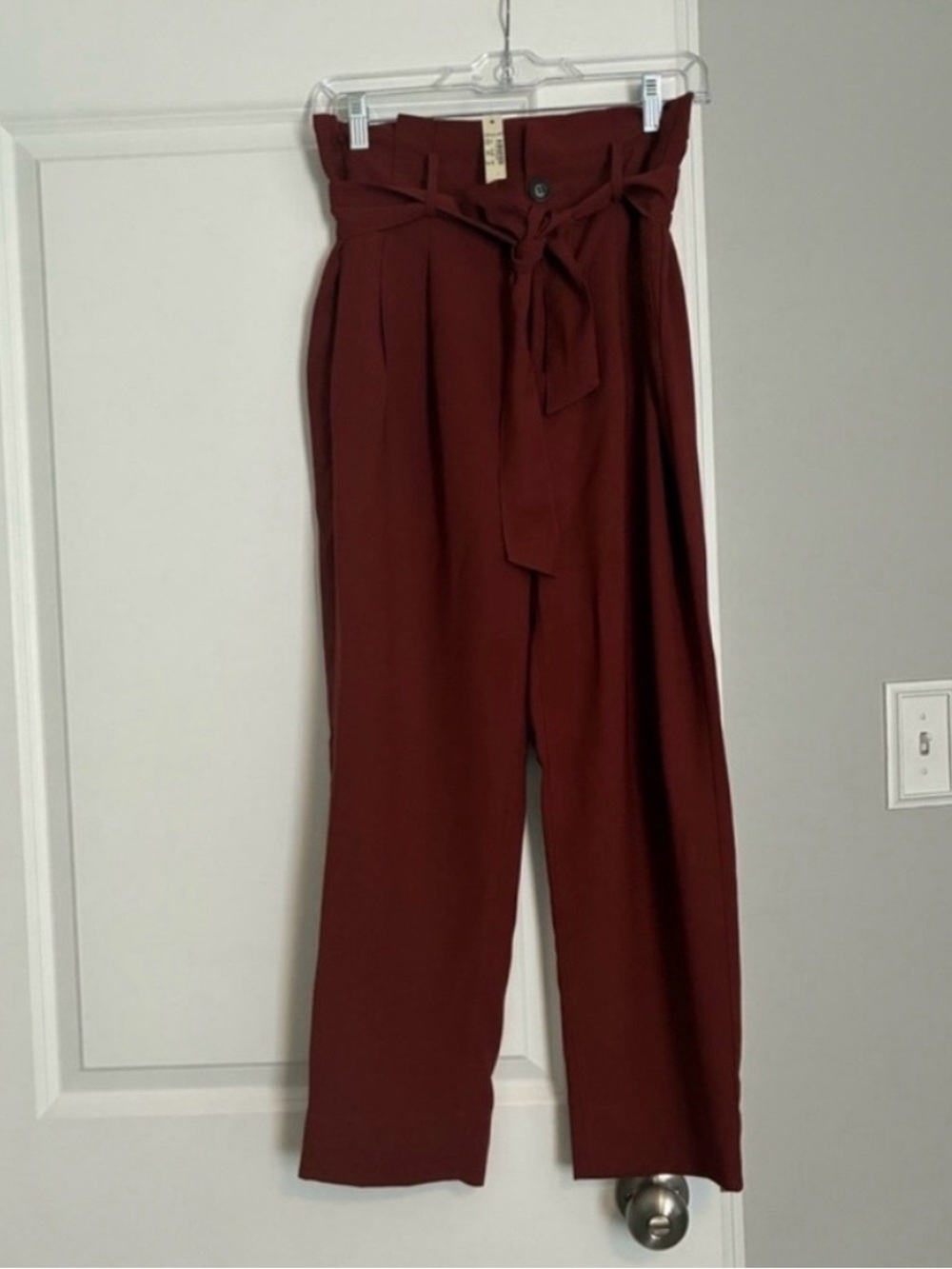 Madewell Brick Red Drapey Paperbag Pants